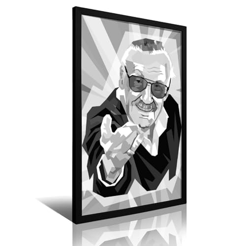 Zeitwa Póster de películas de Stan Lee, lienzo enmarcado y listo para colgar, 20 x 30 cm