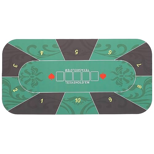 BESPORTBLE 10-Player Foldable Poker Table Top, Rubber Foam Poker Table Mat and Card Game Layout Poker Mat Foldable Anti-Slip Poker Table Mat Holdem Poker Table Top (47X23inch)