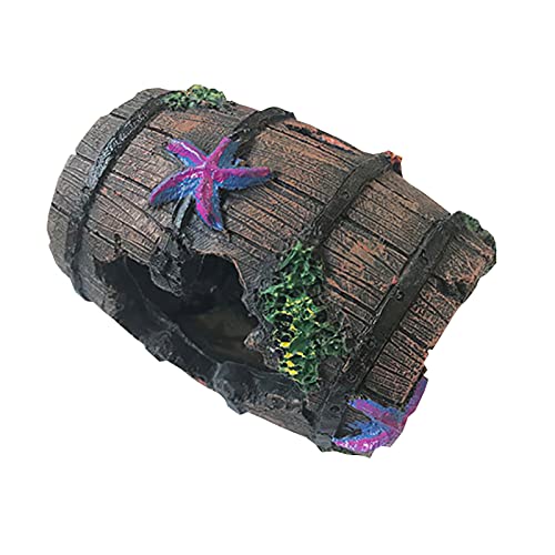 Simulation Weinfass Home Dekoration, Simulation Seestern Weinfass Aquarium Dekoration Exquisite Harz Handwerk Simulation Weinfass für Home Office Aquarium Dekorationen Cover