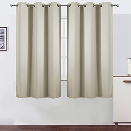 Image of LEMOMO Light Beige Thermal Blackout Curtains /38 x 63 Inch /Set of 2 Panels Room Darkening Curtains for Bedroom