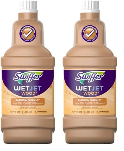 Swiffer WetJet Multi-purpose Hardwood Floor Cleaner Solution Refill, 1.25L (Packaging May Vary) (Pack of 2)