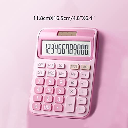 Calculadora de doble potencia solar y 12 dígitos con teclado de botón grande 2