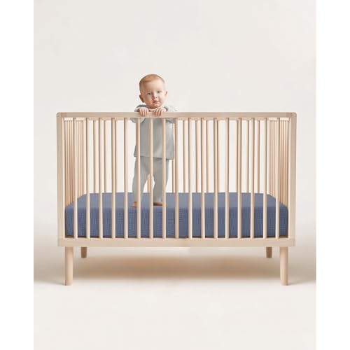 Image of lulumoon Baby Muslin Crib Sheets - Toddler Cotton Fitted Crib Sheets Neutral for Boys and Girls 2Pack