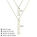 Dcfywl731 Minimal Dainty Gold Plated Dangle Earrings Layered Bar Pendant Neckalce Gold Long Y-Necklace Gold Earrings and Necklaces Set Delicate Lariat Chain Jewelry for Women