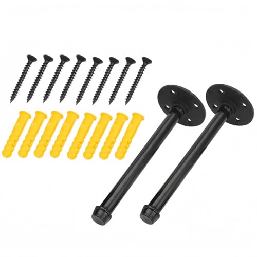 ANSIEDIO 2 Piezas Soporte Estanteria de Pared, 20 cm Soporte Flotante para Estantería, Soporte de Metal Escuadra Estanteria Negro