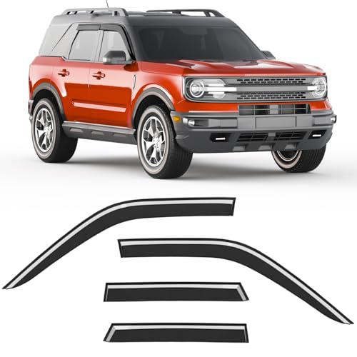 Image of Extra-Thick Window Rain Guards Fit for Ford Bronco Sport 2021 2022 2023 2024 2025 2026 Window Deflectors Window Vent Visors Shades