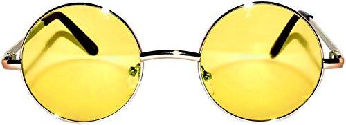 OWL Set of 3 Pairs Round Retro Vintage Circle Sunglasses Colored Metal Frame Small model 43 mm2