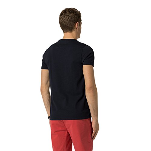 Tommy Hilfiger Finn C-NK tee S/S RF Camiseta, Azul (Midnight), Medium para Hombre