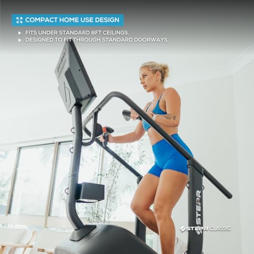 Image of STEPR Classic Stair Master with Get on & Go Console | For Home Use, 140 SPM, 5.2 inch Step Height, 375 lb Capacity Stair Stepper Machine