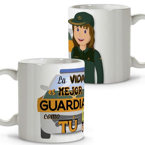 LolaPix Tazzine da caffè originali Tazze originali da regalare. Regali per la Guardia Civil. Tazze personalizzate. Tazza in ceramica 330ml.