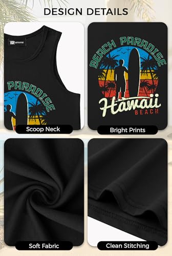 Image of VOGSTART Mens Hawaiian Beach Tank Tops Summer Vacation Muscle Top Graphic Sleeveless Shirts (S-3XL)