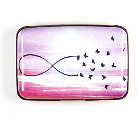 RFID Blocking Card Case Wallet, 6 Slots Aluminum Portable Travel Identity ID/Credit Card Safe Protection Card Holder Hard Case for Men and Women-07 Cover