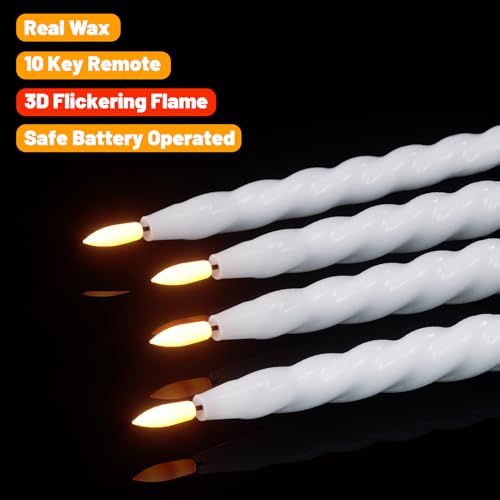Image of Wondise Flameless Taper Candles with Remote Timer White