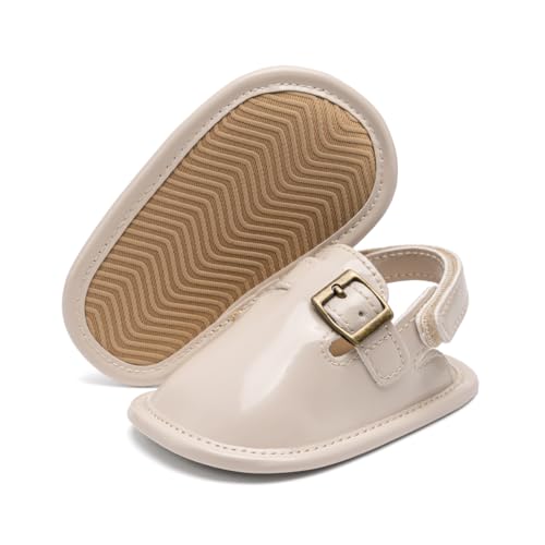 Image of KIDSUN Baby Boys Girls Sandals Adjustable Lightweight House Home Slippers Non Slip Newborn Prewalk First Walk Shoes