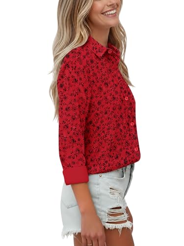 Image of Soft Wrinkle-Free Button Down Stretch Shirts for Women, Breathable Moisture-Wicking Casual Work Dress Tops