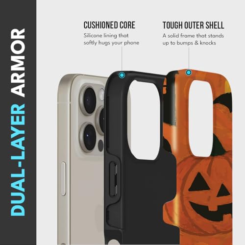 Image of MILLION CASES Back Cover Case for iPhone 15 Pro Scratch Resistant Anti-Slip Polycarbonate Shockproof Protective Durable Spooky Fest Crystal Case for Men & Boys