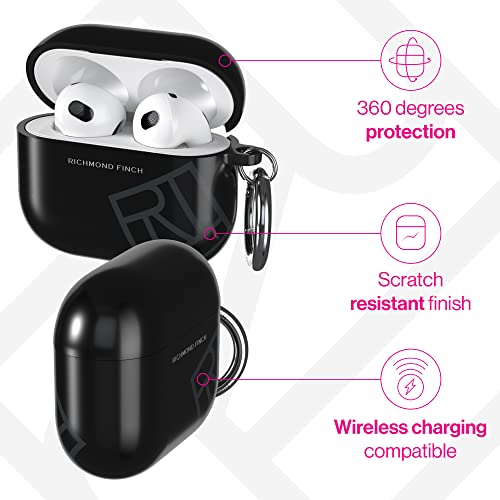 RICHMOND & FINCH Compatible with Airpods 3 Case, Black RF Design, Shockproof, Scratch Resistant, Wireless Charging Compatible - Image 3