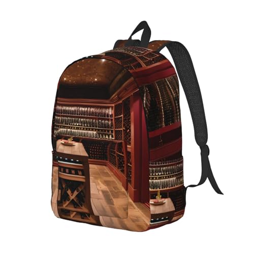 Sac à dos de randonnée confortable avec motif original cave à vin rouge
