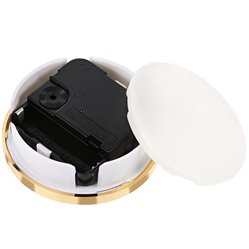 Hicarer 3-1/8 Inch (80 mm) Quartz Clock Insert/Fit-up Roman Numeral Wall Clock Quartz Movement White Dial Gold Trim Battery Operated for Kitchen Home Living Room Bedroom School