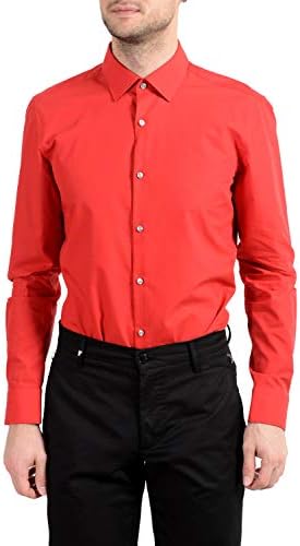 hugo boss red dress shirt