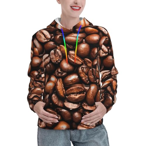 Sweat à capuche grains de café amusant pull ajusté au motif original