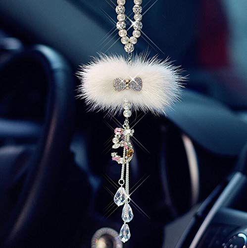 SZWGMY Crystal Car Hanging Pendant Car Rearview Mirror Pendant Hanging Ornament Love Car