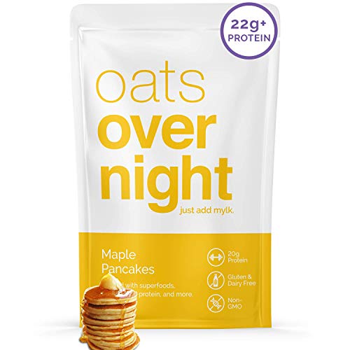 Oats Overnight - Maple Pancakes (16 Meals) Dairy Free, High Protein, Low Sugar Breakfast Shake - Gluten Free, High Fiber, Non GMOÂ OatmealÂ (2.6oz per meal)