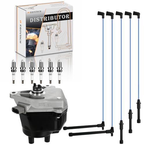 Ignition Distributor 84-17450 Tune Up Kit with Cap and Rotor, Iridium Spark Plugs & Wire Set Compatible With Honda 1998-2002 Accord; Acura 1998-1999 CL - 2.3L, Replaces 606-58895 30100-PAA-A02