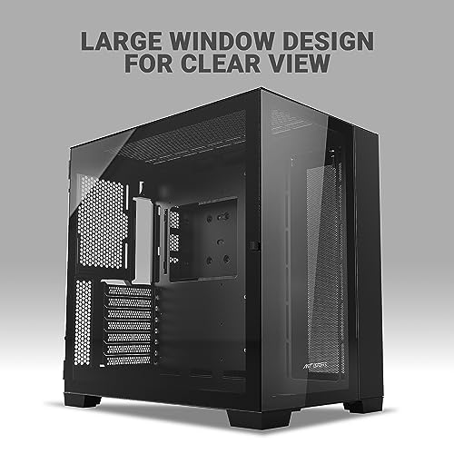 Image of Ant Esports Crystal XL Mid-Tower Computer Case /Gaming Cabinet - Black | Support ATX, Micro-ATX, Mini-ITX