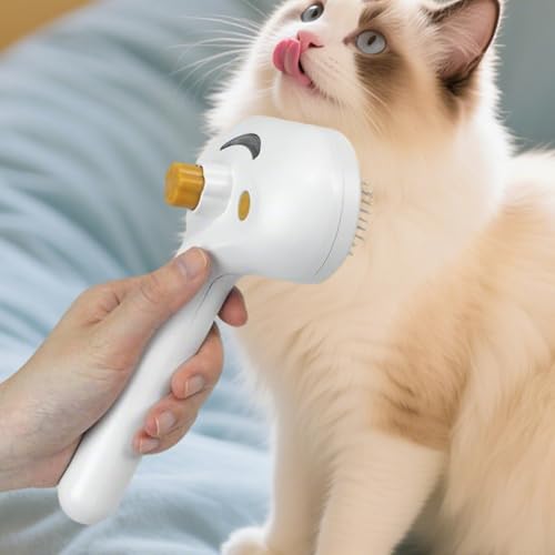 Cepillo de vapor para gatos peine autolimpiante recargable para pelos sueltos 2