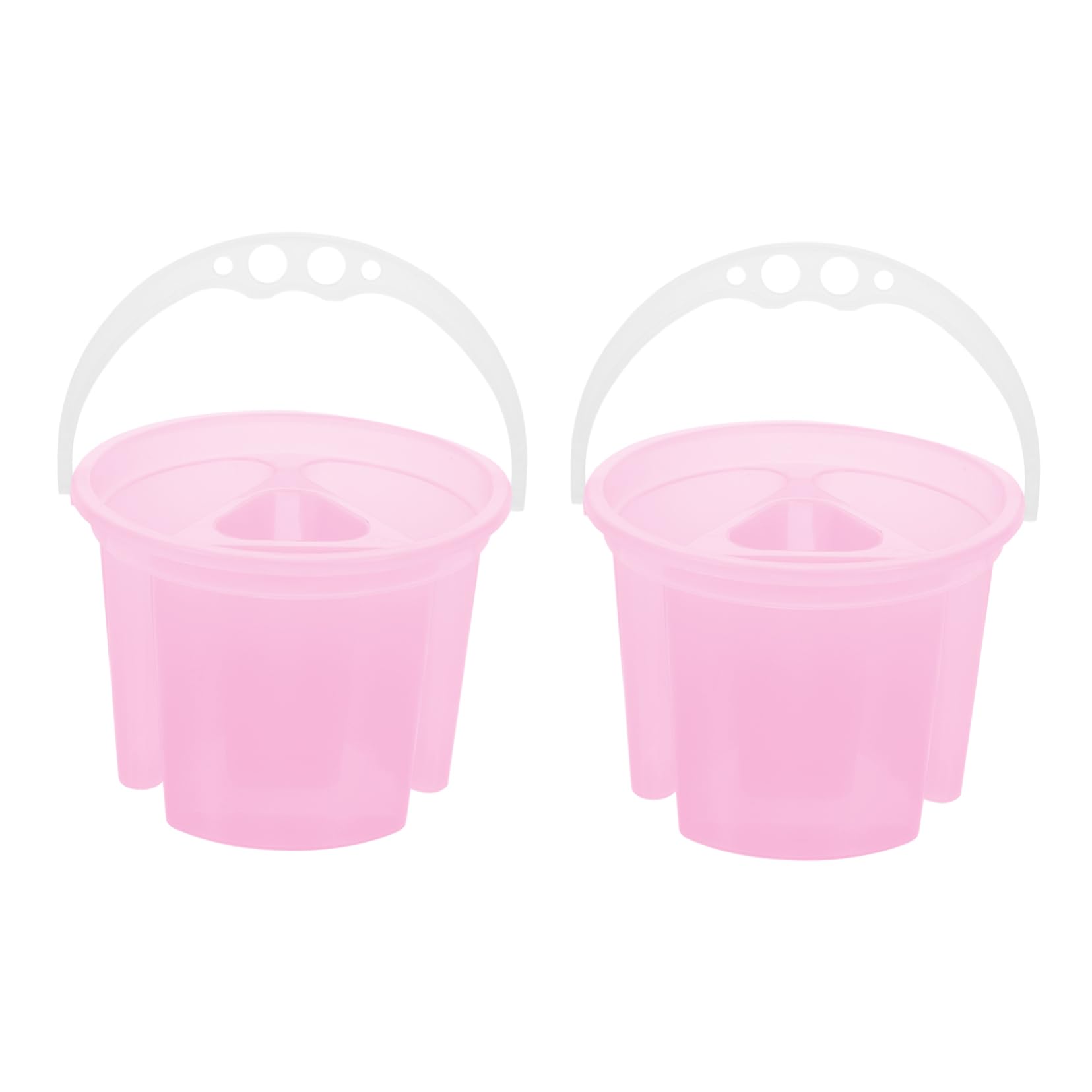 AUTSUPPL 2pcs Pencil Bucket Paint Brush Basins Oil Painting Pencil Washer Kettle Cleaner Paint Container Painting Brush Basin Artist Brush Washer Portable Washers Brush Cleaner Pink Plastic