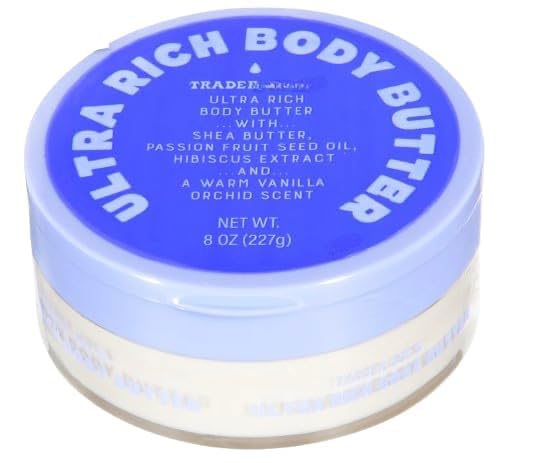 Trader jos Ultra Rich Body Butter with shea butter, coconut oil, passion fruit seed oil, etc – Vanilla orchid scent 8 oz, Pack of 1