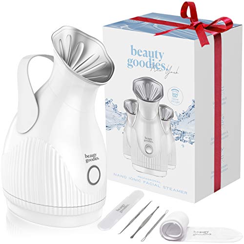 Facial Steamer for face Aroma Nano Ionic Face Steamer for Facial with Blackhead Remover Kit - Pore Cleanser, Steam Inhaler - BPA Free Deep Cleansing Home Facial for Blackhead Vacuum Facial Steamer for Sinuses