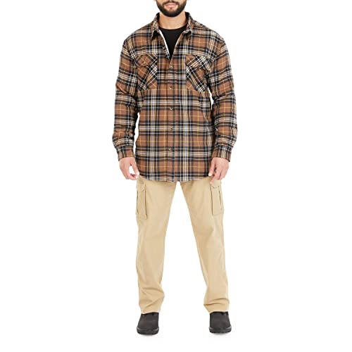Image of Smith's Workwear Men's Sherpa-lined Cotton Flannel Shirt Jacket