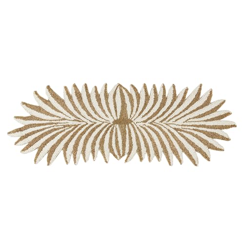 Leafy Elegance Beaded Table Runner