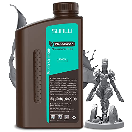 SUNLU Standard 3D Printer Resin with Plant-Based,405nm UV Fast Curing 3D Printing...