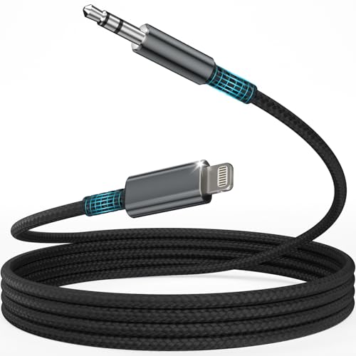 Esiposs Aux Kabel Auto f&uuml;r i Phone 1,2M MFi Zertifiziert 3,5 mm Aux Auf Light-ning Kabel HiFi Audio Cable Kompatibel mit i phone 14/13/12/11/X/8/7/i-OS f&uuml;r Auto/Kopfh&ouml;rer/Lautsprecher, Grau