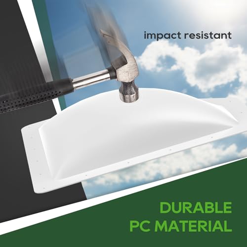Image of RVGUARD RV Skylight Replacement, 11 inch x 24 inch Outer Dimension Skylight Fits All Standard 8 inch x 20 inch Openings, RV Skylight for Camper Trailer Fifth Wheel Truck, UV Resistant, Impact Resistant, White