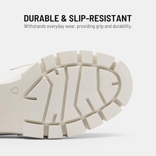 DREAM PAIRS Loafers for Women, Platform Chunky Loafers & Slip On Casual Shoes, Beige, Size 11, SDLS2321W