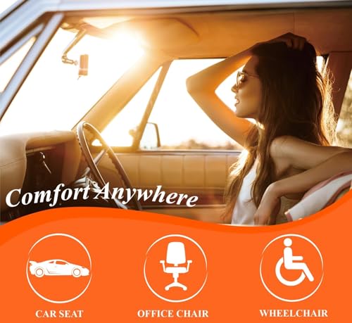 kingphenix Auto Sitzkissen mit 3,0 cm Komfort Memory Foam Sitzkissen für Auto und Bürostuhl - Schwarz