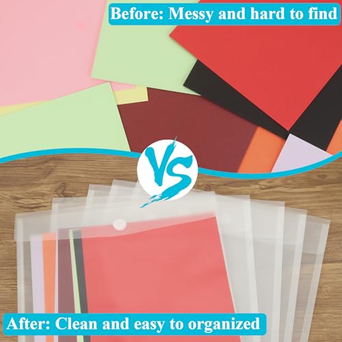 Image of 36 Pack 12 x 12 Scrapbook Paper Storage Organizer, Clear Scrapbook Paper Organizer, PVC Craft Cardstock Storage with Sealing Design Holds Cardstock Vinyl Files Photos