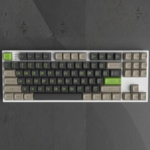 Image of Guffercty kred SA Profile PBT Keycaps,172 Set Double Shot Durable Keycaps for Custom Mechanical Keyboard Mod Fit 60% 100% Layout for Gamers Typists (Green Screen)