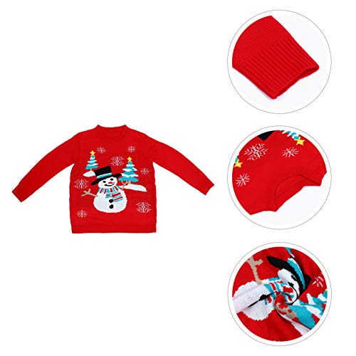 KESYOO Boneco de Neve Feminino Floco de Neve Suéter de Natal de Manga Longa Com Tema de Natal Tricô