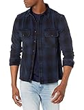 Velvet by Graham & Spencer mens Bryson Long Sleeve Plaid Up Button Down Shirt, Navy, Medium US