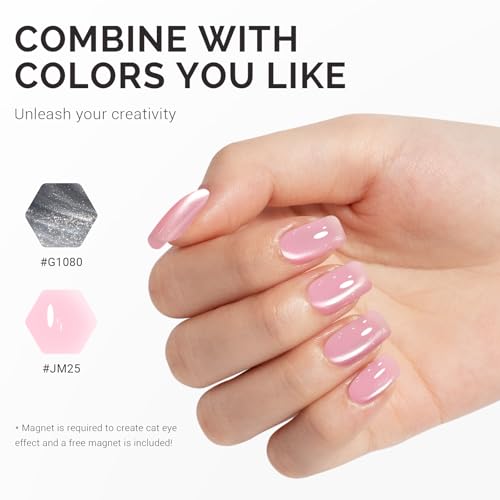 Image of MelodySusie Jeweliver Cat Eye Gel Nail Polish, Bright Fine Silver Glitter Holographic Magnetic Nail Polish with Magnet, 0.5 Fl Oz, UV Nail Polish for Nail Art Manicure Salon DIY at Home G1080