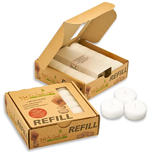 Smart Planet® Velas Ambiente - 18 x cera en bruto para rellenar velas de té ecológicas - 6 horas de combustión - sostenible Cover