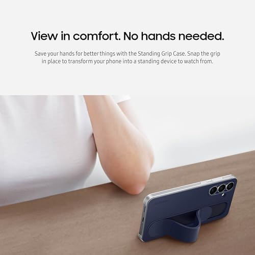 Image of SAMSUNG Galaxy S25 FE Standing Grip Phone Case, Protective Cover with Stand, Hands Free, Secure Grip, Soft, Comfortable Design, US Version, Black