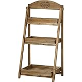 不二貿易 木製ラック 3段 ブラウン 20370