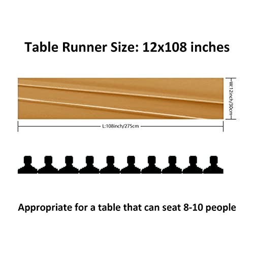 Flohar 6Pack Table Runner 12 X 108 Inches Satin Silk Table Runner For Wedding, Birthday Party, Banquets, Graduations Decoration, Fit Rectange And Round Table-Gold #TOP1