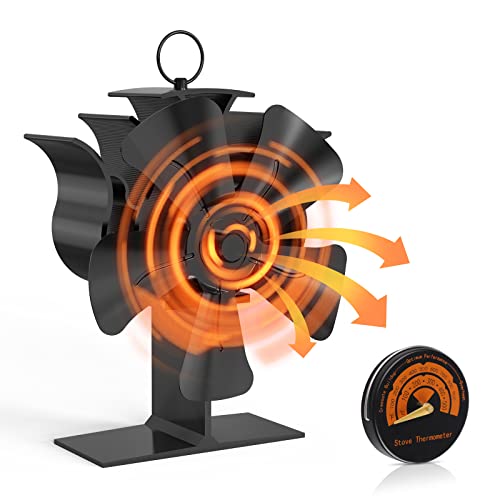 YibinTC Wood Stove Fan Heat Powered, Fireplace Fan NonElectric for Gas